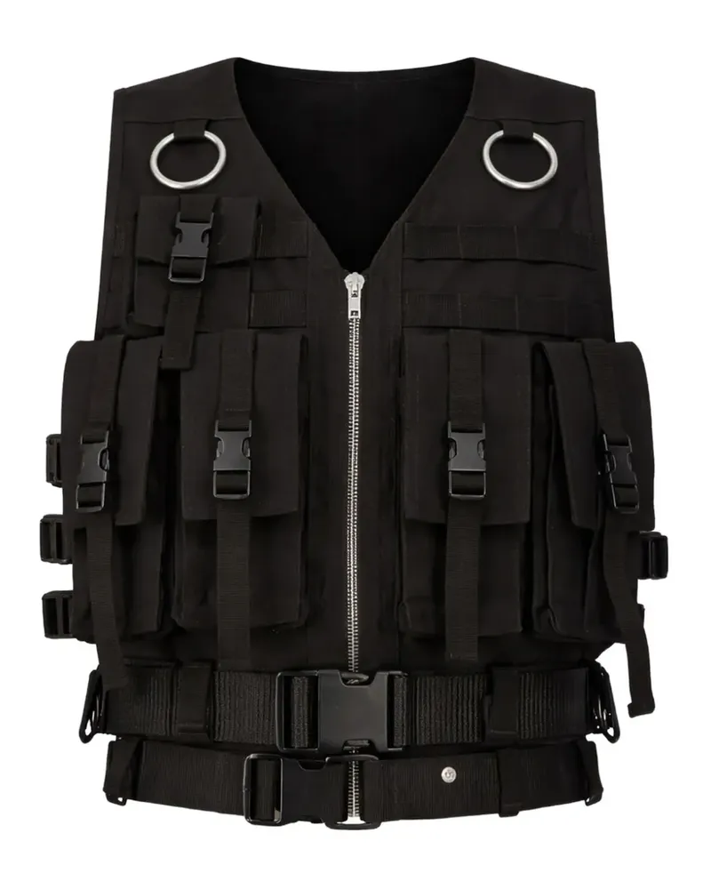 Rick Owens Temple multi-pocket supply vest - Schwarz Schwarz