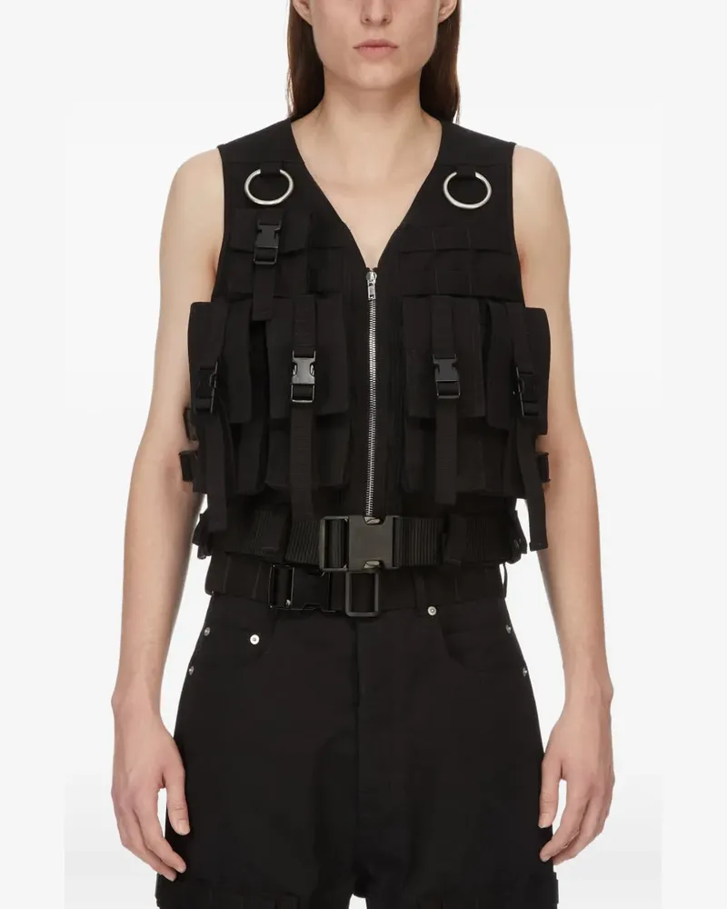 Rick Owens Temple Trägershirt mit mehreren Taschen - Schwarz Schwarz