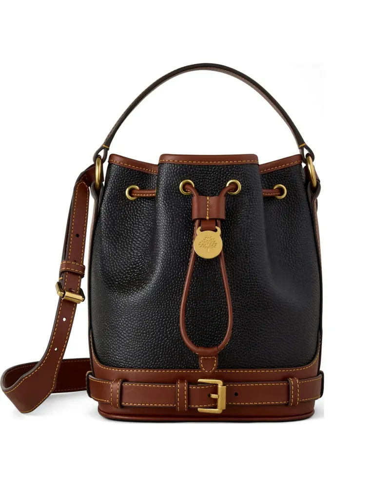 Mulberry Scotchgrain buckle-detail bucket bag - Schwarz Schwarz