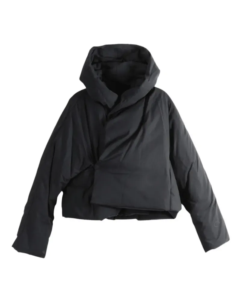 Taiga Takahashi hooded wrap puffer jacket - Schwarz Schwarz