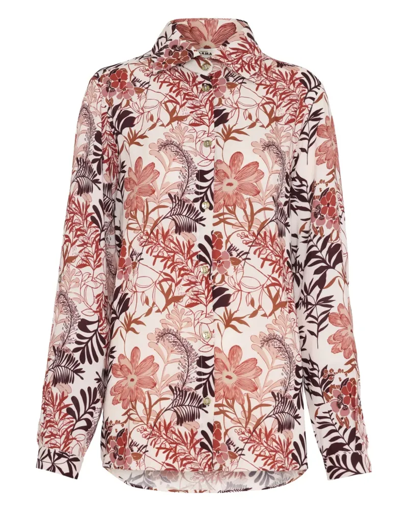 Amir Slama Hemd mit Blumen-Print - Weiß Weiß