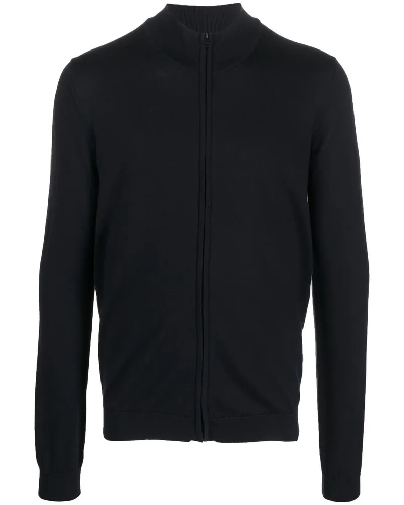 HUGO BOSS Gerippter Cardigan mit Reißverschluss - Blau Blau
