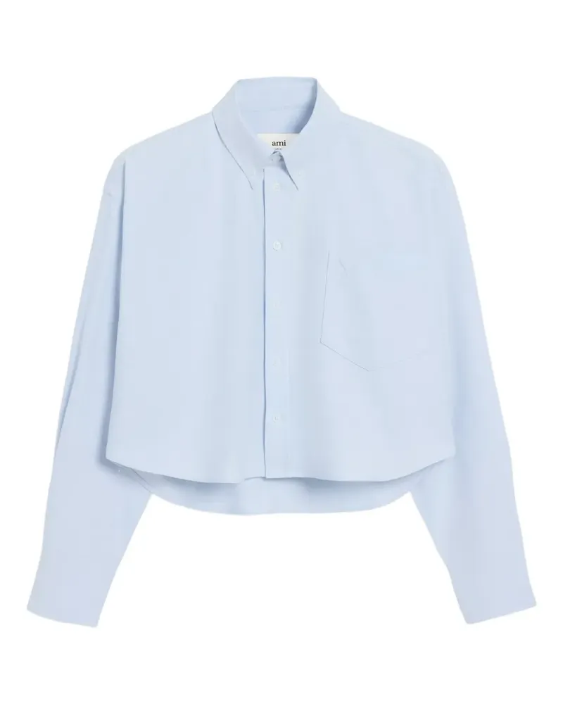 AMI Paris Oxford Cropped-Hemd - Blau Blau