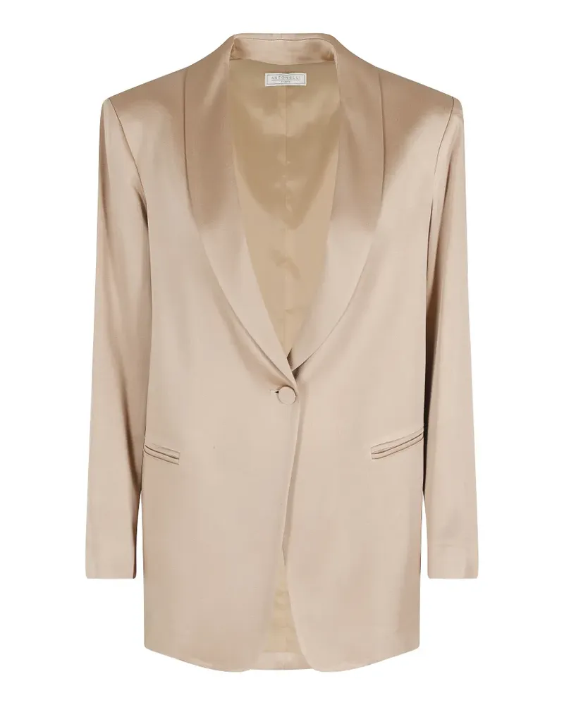 Antonelli Firenze satin-finish shawl-lapel jacket - Nude Nude