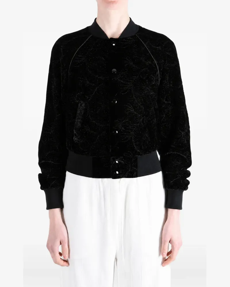 Ann Demeulemeester Arya floral-pattern bomber jacket - Schwarz Schwarz