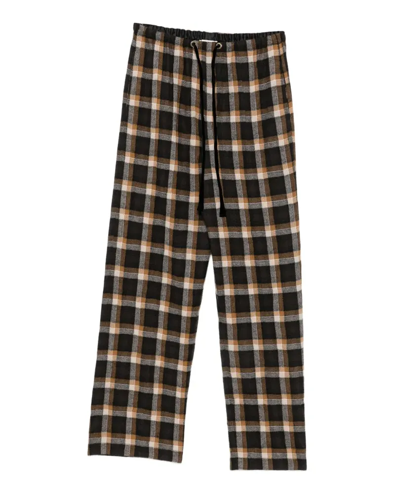 forte_forte Karierte Hose mit Kordelzug - Braun Braun