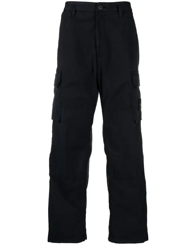 Stone Island Cargohose mit Kompass-Patch - Blau Blau