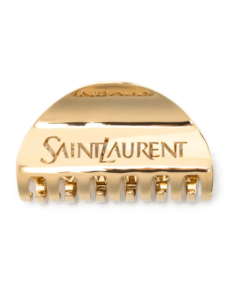 Saint Laurent Haarspange mit Logo - Gold Gold