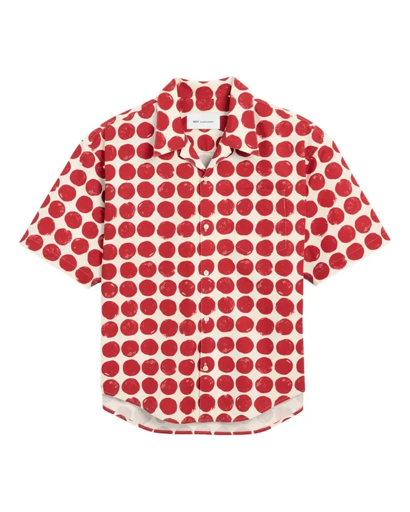 AMI Paris Kastiges T-Shirt - Rot Rot