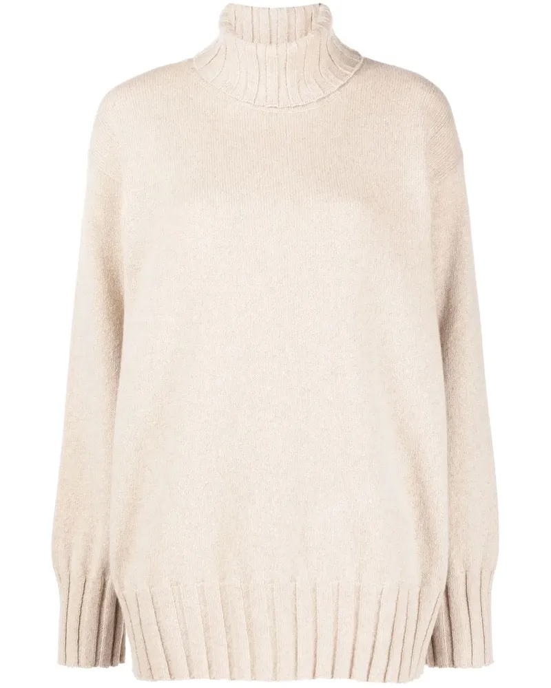 Malo Grob gestrickter Rollkragenpullover - Nude Nude
