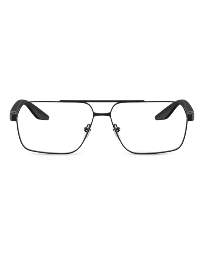 Prada Brille mit eckigem Gestell - Schwarz Schwarz