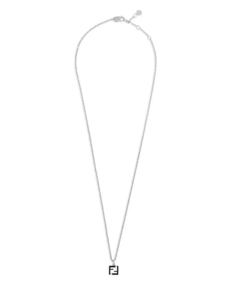Fendi Halskette mit FF-Anhänger - Silber Silber