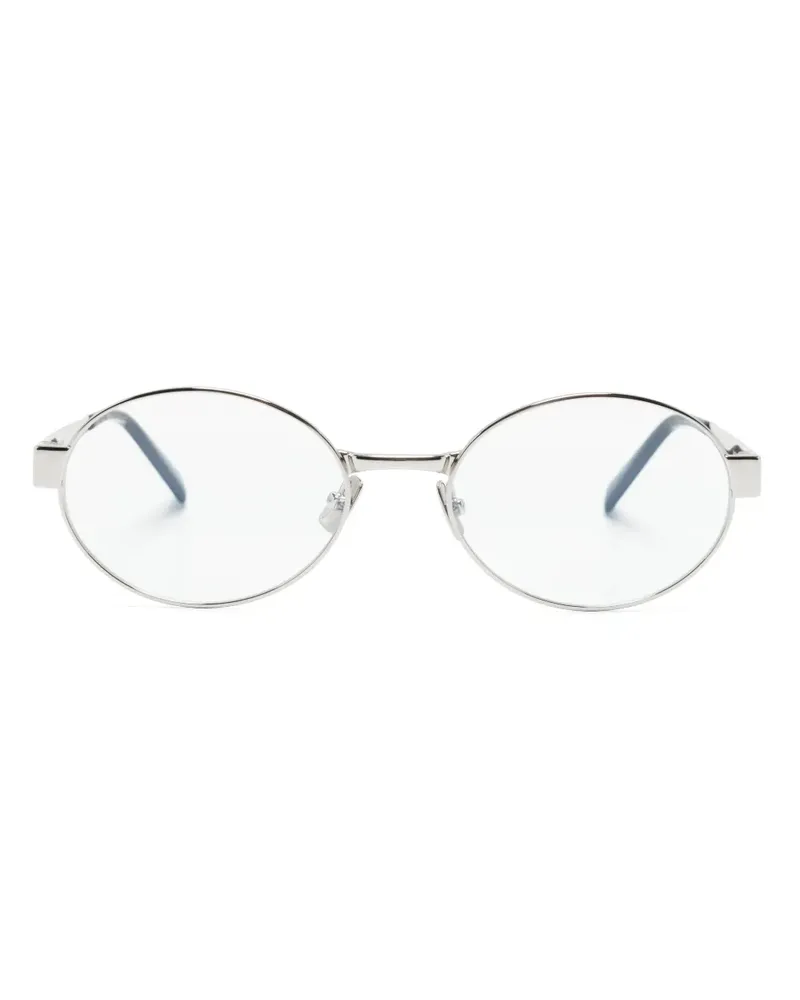 Saint Laurent Gravierte Brille mit ovalem Gestell - Silber Silber
