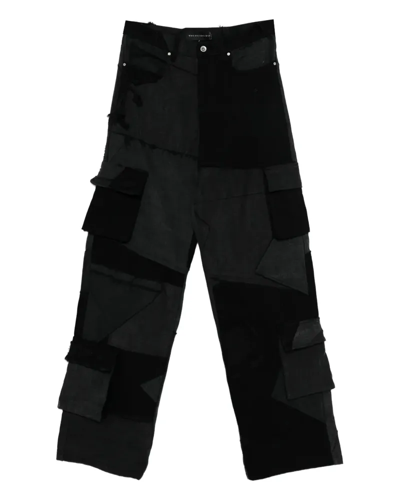 WHO DECIDES WAR Jeans mit Einsätzen - Schwarz Schwarz