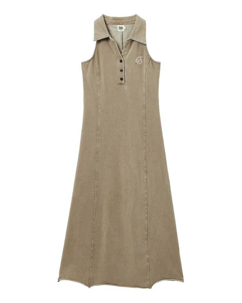 b+ab halterneck crystal-embellished midi dress - Nude Nude