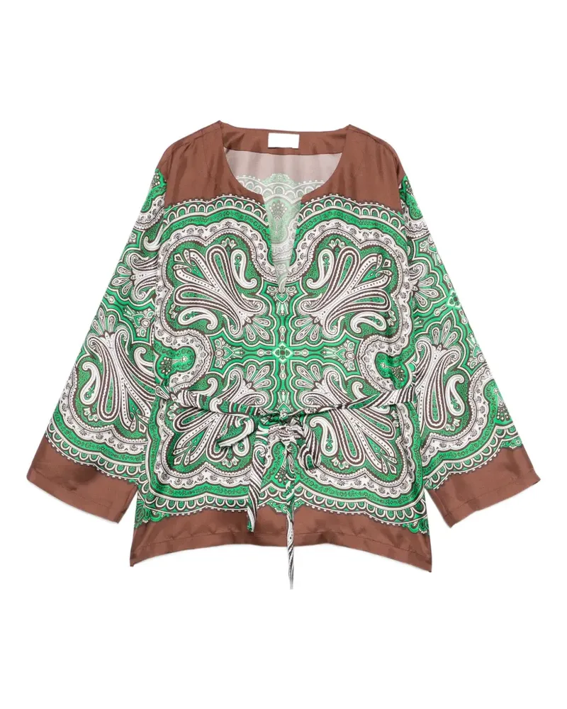P.A.R.O.S.H. P.A.R.O H. Skindy Bluse mit Paisleymuster - Grün Grün