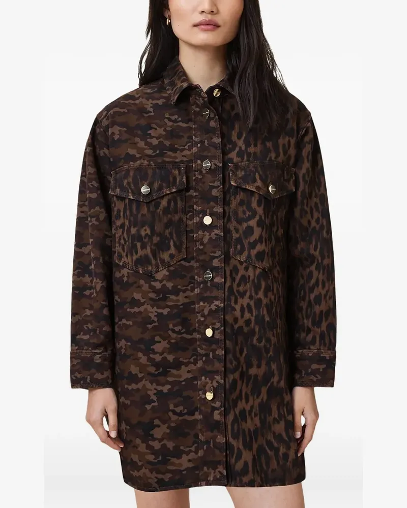 AllSaints Faye Minikleid mit Leoparden-Print - Braun Braun