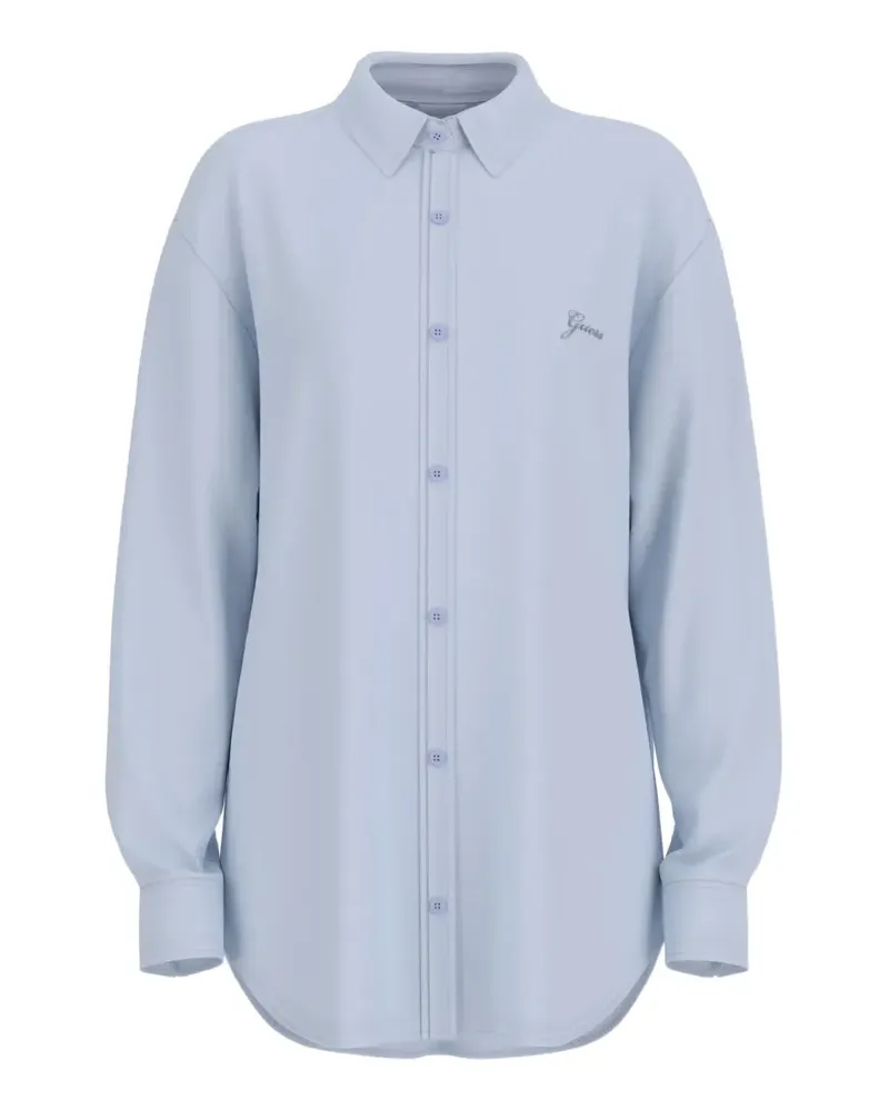 Guess logo-embroidered shirt - Blau Blau