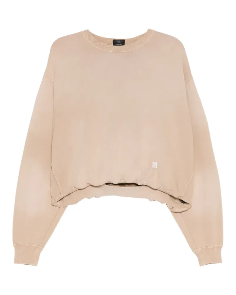 R13 logo-embroidered cropped sweater - Nude Nude