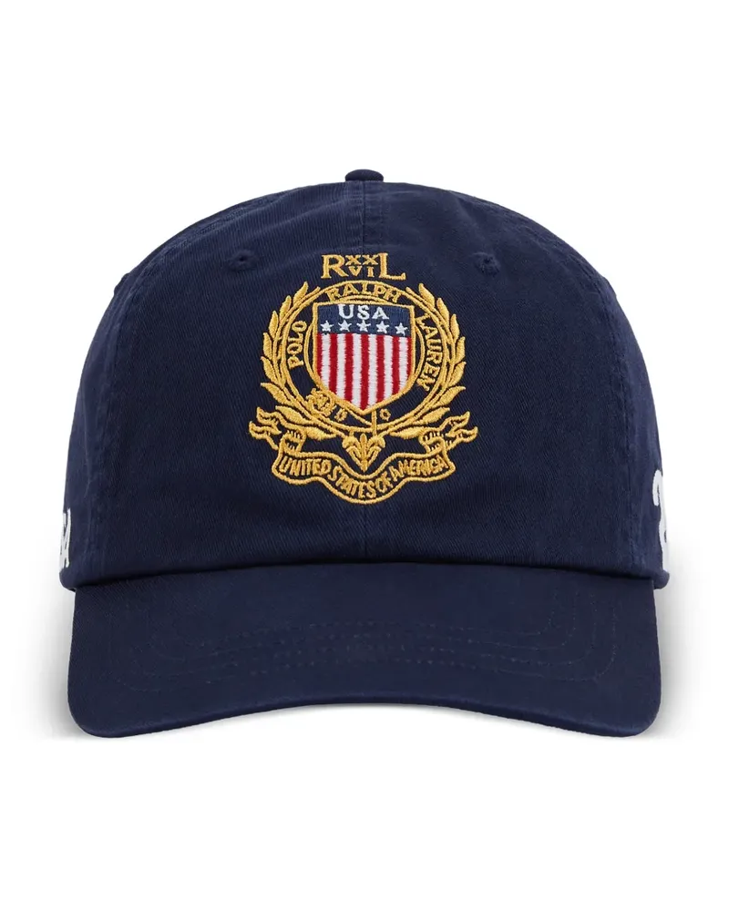 Ralph Lauren Baseballkappe mit Wappenstickerei - Blau Blau