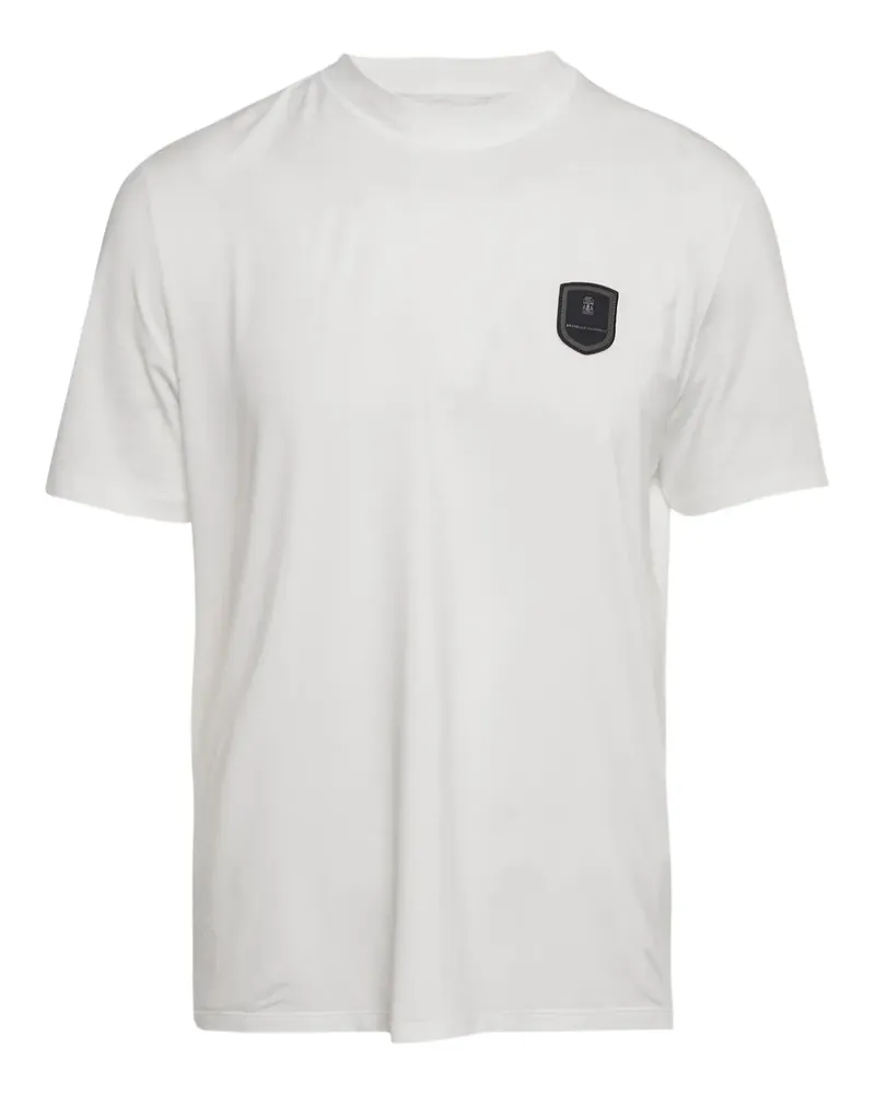 Brunello Cucinelli T-Shirt mit Applikation - Weiß Weiß