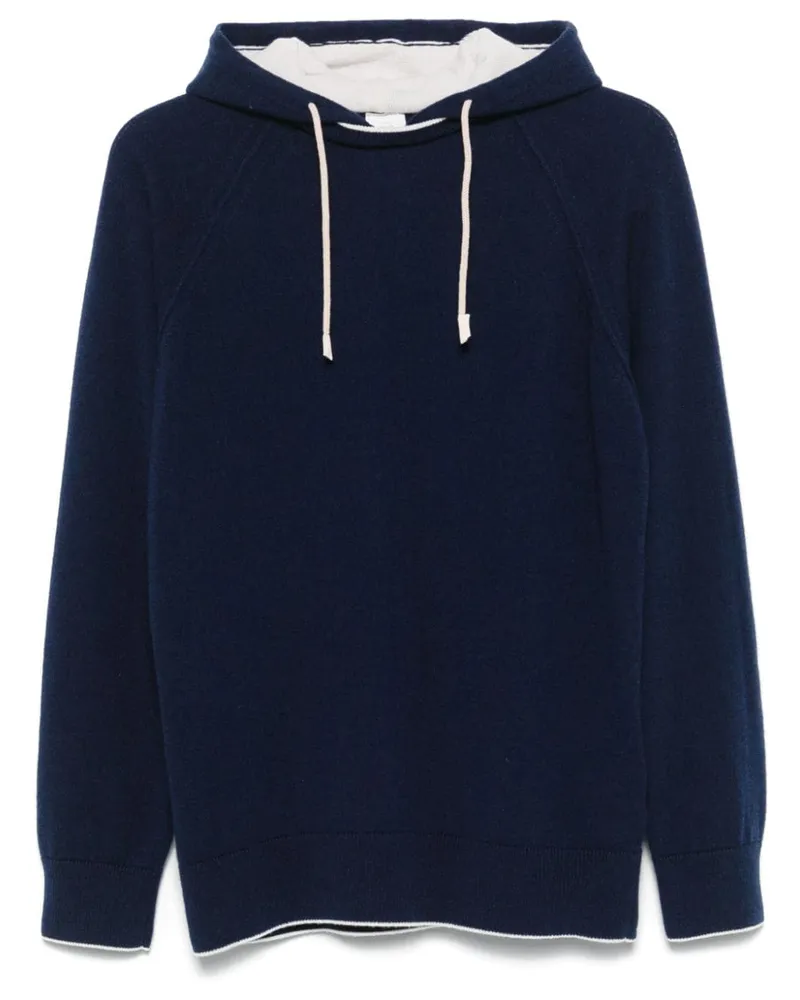 Eleventy Hoodie im Layering-Look - Blau Blau