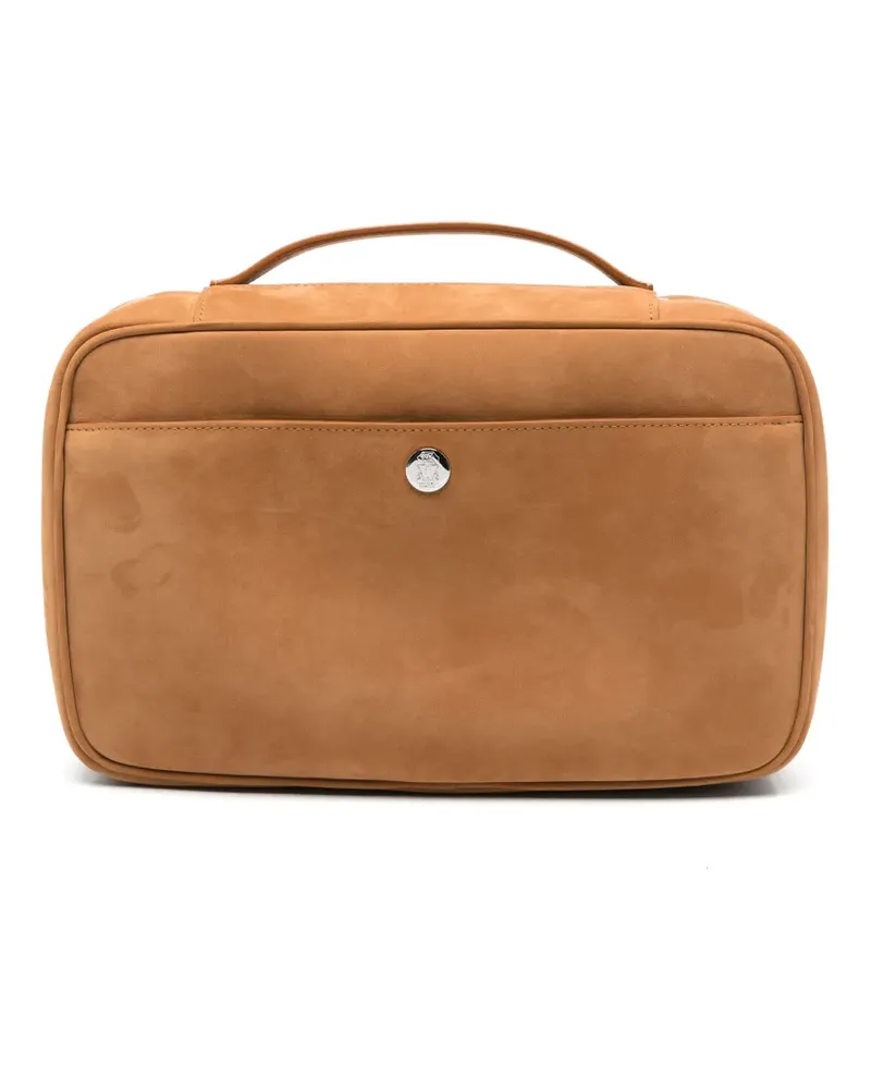 Brunello Cucinelli Clutch mit Logo-Schild - Braun Braun