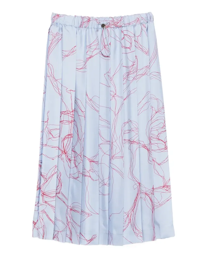 Fabiana Filippi abstract-print pleated midi skirt - Blau Blau