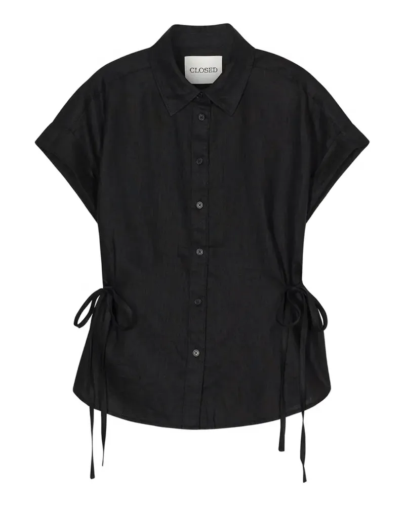 Closed tie waist shirt - Schwarz Schwarz