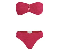 Bikini mit Bandeau-Top - Rot
