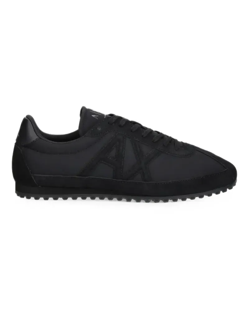 Armani Exchange logo-patch panelled sneakers - Schwarz Schwarz