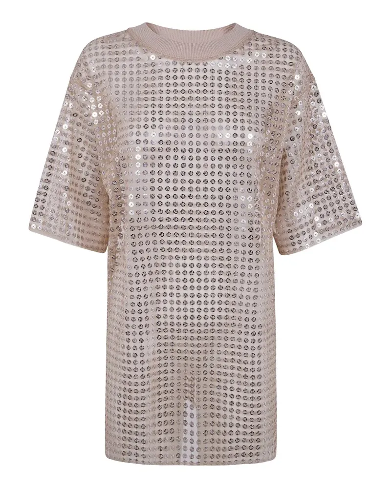 Fabiana Filippi sequin T-shirt - Nude Nude