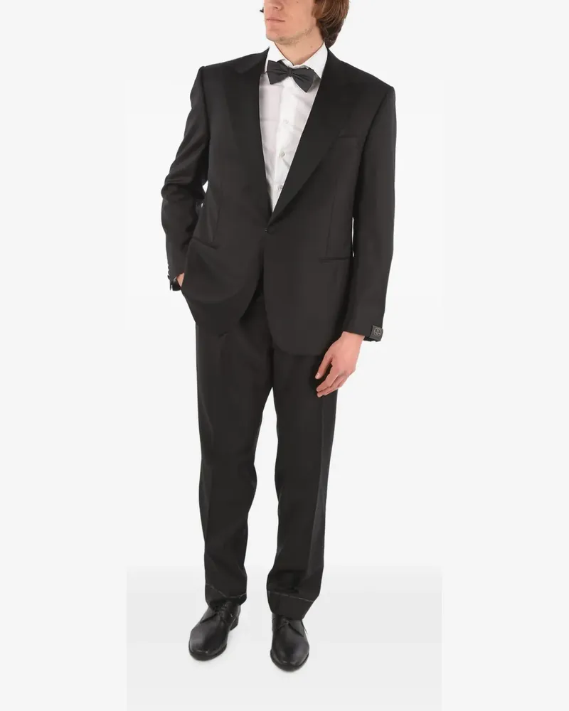 Corneliani single-breasted wool suit - Schwarz Schwarz