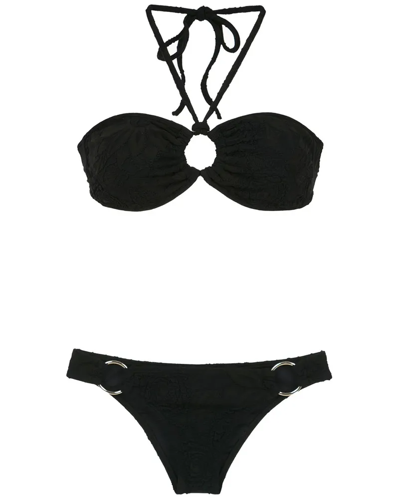 Amir Slama Bikini mit Cut-Outs - Schwarz Schwarz