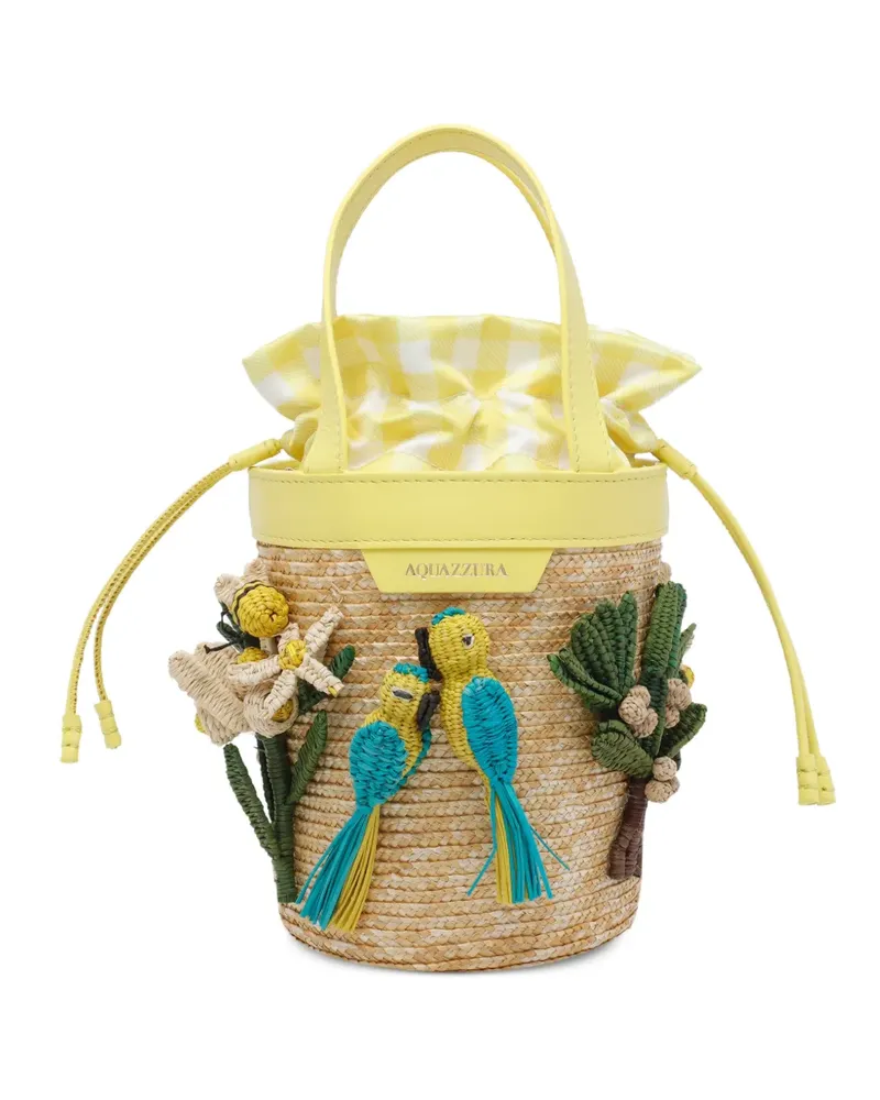 Aquazzura mini Birdsong bucket bag - Nude Nude