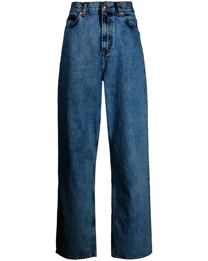 WARDROBE.NYC Tief sitzende Straight-Leg-Jeans - Blau Blau