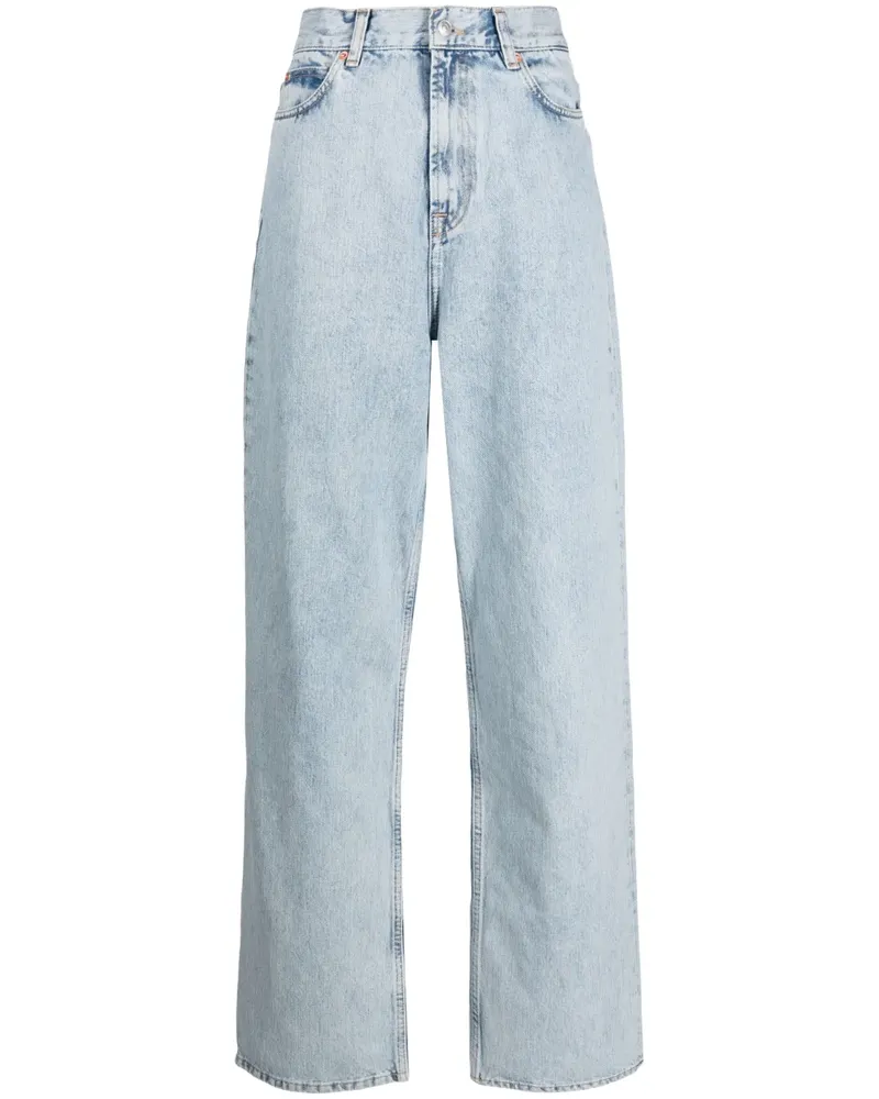 WARDROBE.NYC Tief sitzende Straight-Leg-Jeans - Blau Blau