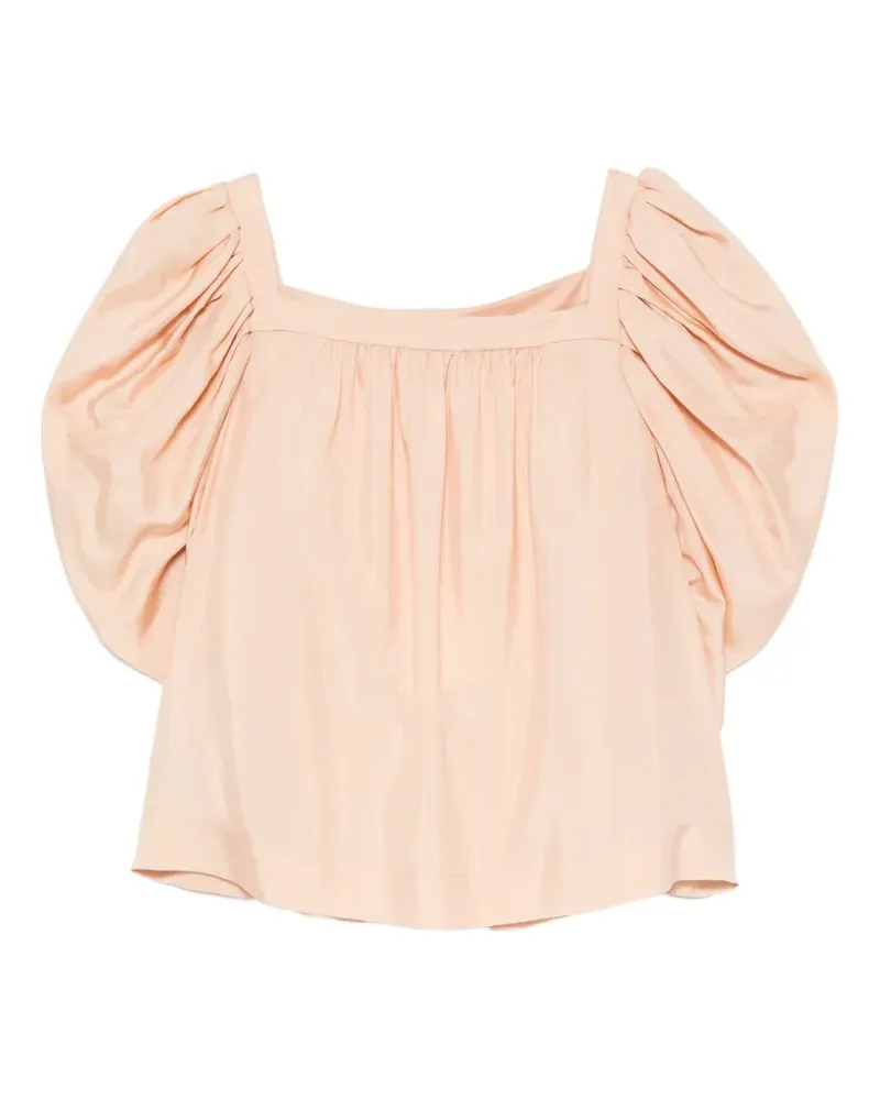 Chloé puff-sleeve gathered blouse - Rosa Rosa