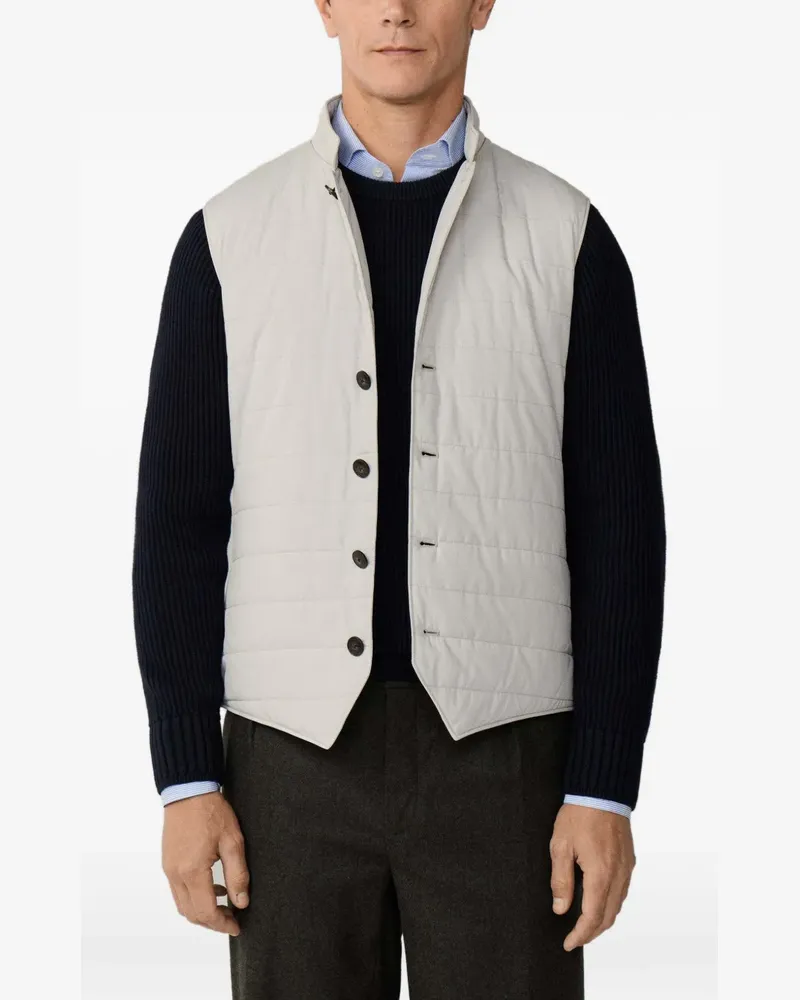 Hackett Gesteppte Hybrid-Weste mit gestricktem Rücken - Nude Nude