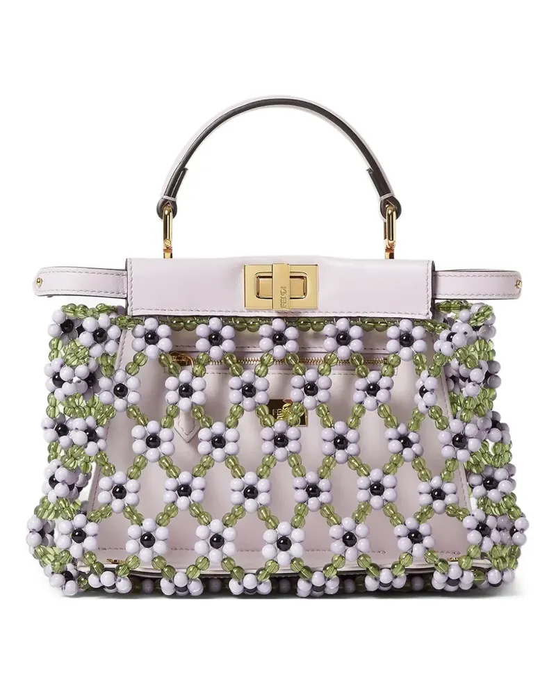 Fendi Mini Peekaboo Tote Bag mit Perlen - Violett Violett