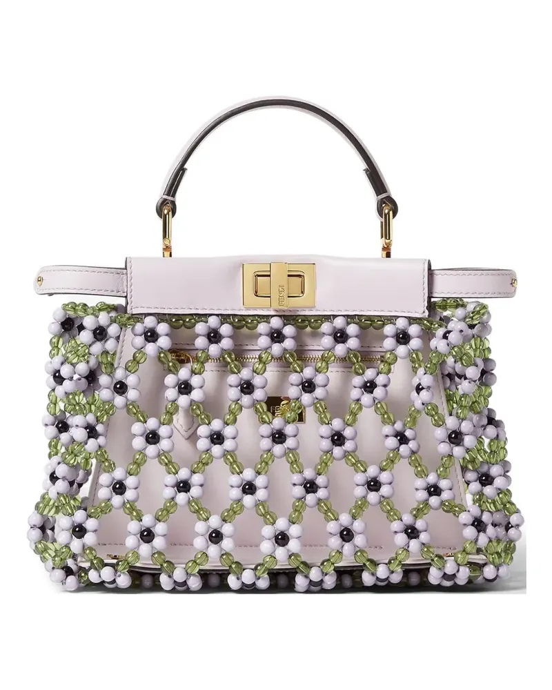 Fendi mini Peekaboo beaded tote bag - Violett Violett