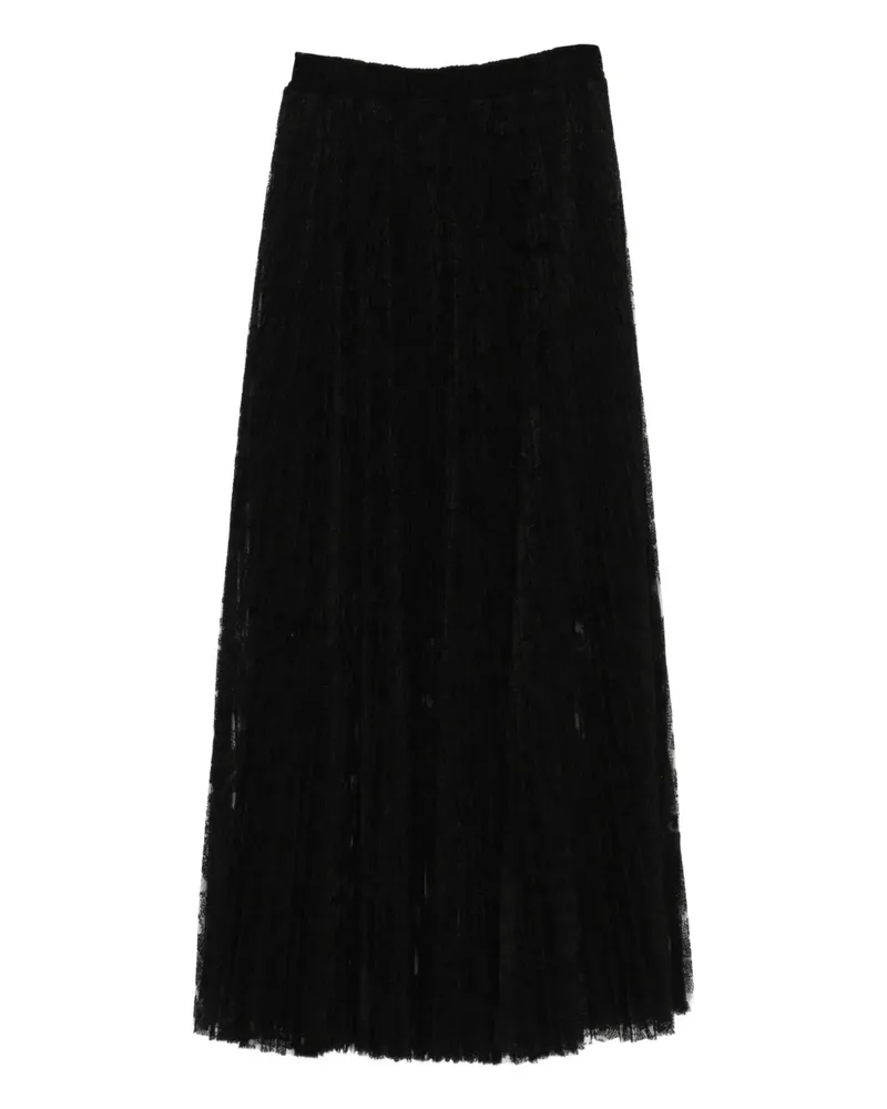Ermanno Scervino Midirock aus Spitze mit Falten - Schwarz Schwarz