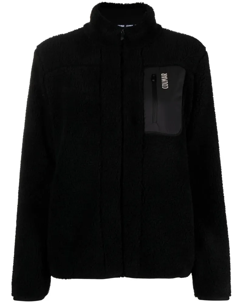 Colmar Fleecejacke mit Texturen-Print - Schwarz Schwarz