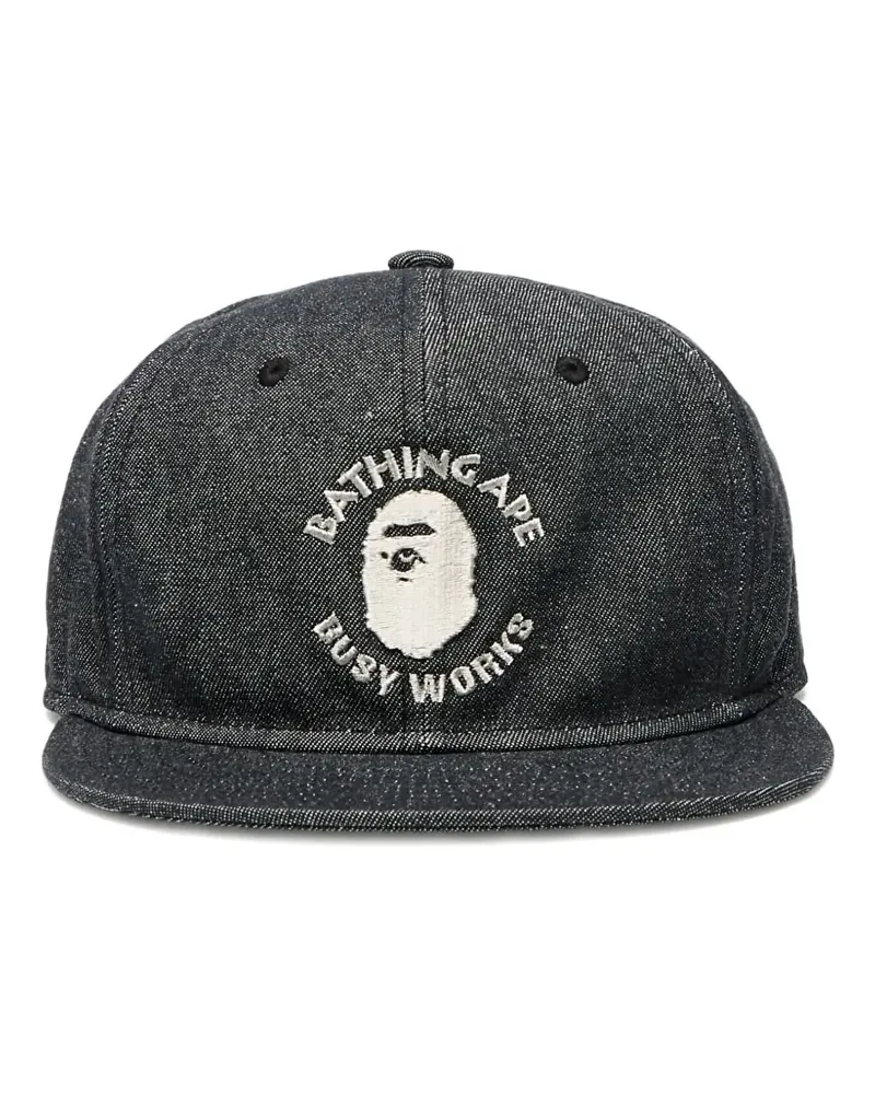 BAPE Baseballkappe aus Denim mit Logo - Schwarz Schwarz