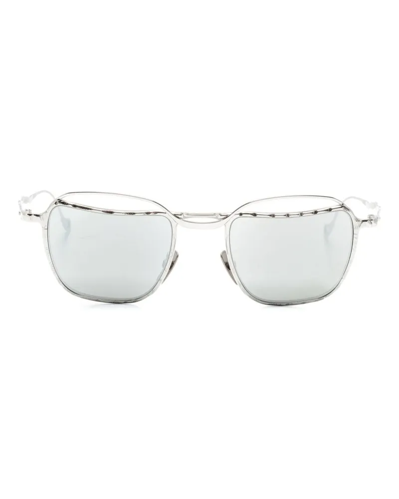 KUBORAUM Eckige Mask H71 Sonnenbrille - Silber Silber