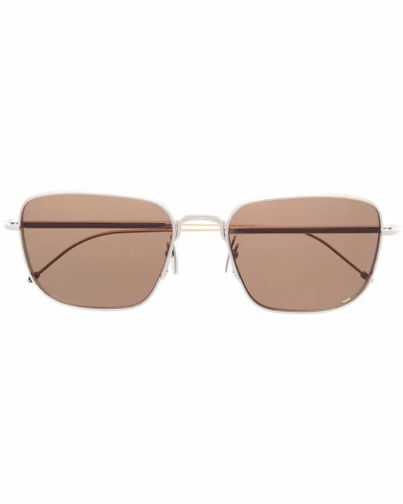 Thom Browne Sonnenbrille mit eckigem Gestell - Silber Silber