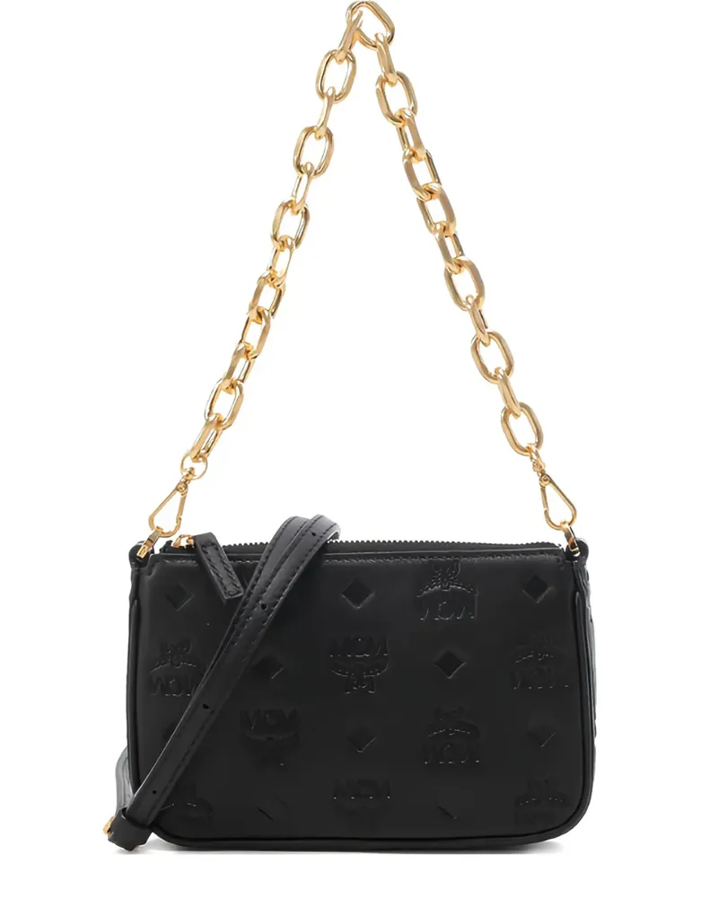 MCM Aren Schultertasche - Schwarz Schwarz