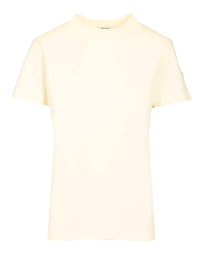 Moncler logo-patch cotton T-shirt - Nude Nude