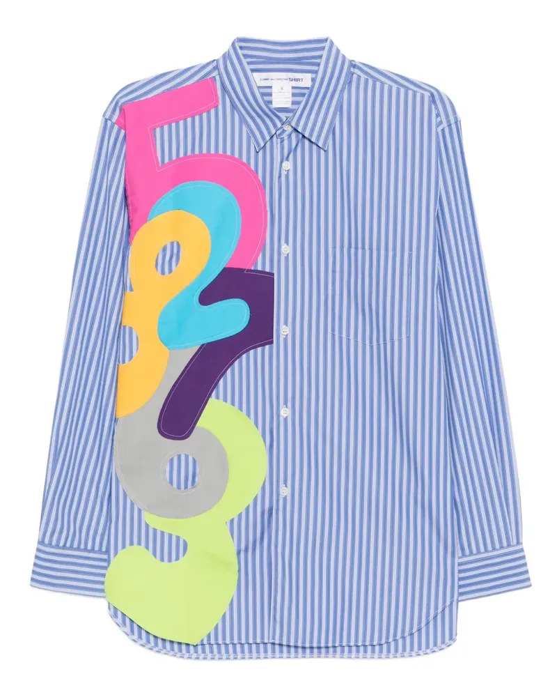 Comme des Garçons Gestreiftes Hemd - Blau Blau