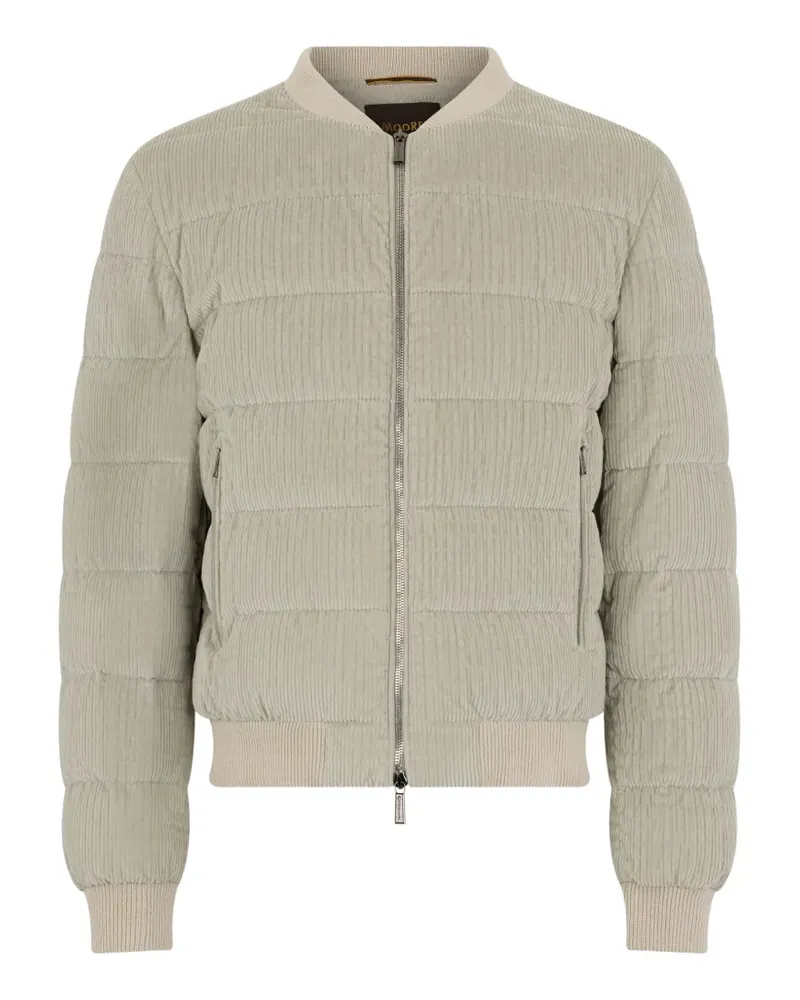 MOORER zip-up corduroy bomber jacket - Nude Nude